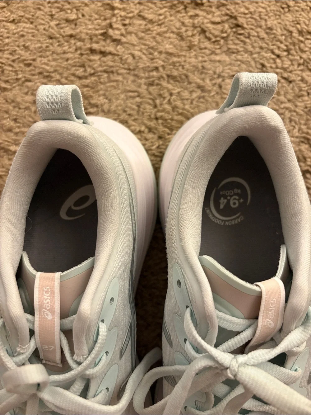 Asics Women's Light Mint and Pale Pink Running Sneakers